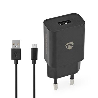 Nedis Nedis USB-A thuislader met 1 poort en losse Micro USB kabel - 1A / zwart - 1 meter