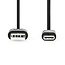 Nedis USB-C naar USB-A kabel - USB2.0 - tot 3A / zwart - 2 meter