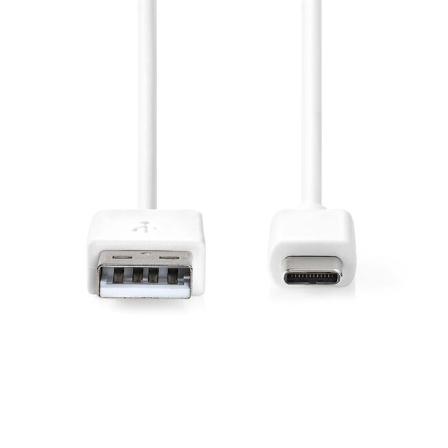 Nedis USB-C naar USB-A kabel - USB2.0 - tot 3A / wit - 1 meter