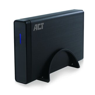ACT ACT HDD behuizing voor 3.5'' SATA of IDE HDD - USB2.0 (480 Mbps) - aluminium / zwart
