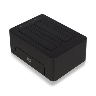 ACT ACT Dual Bay Docking Station voor 2,5'' en 3,5'' SATA HDD/SSD - USB3.0 (5 Gbps) / zwart