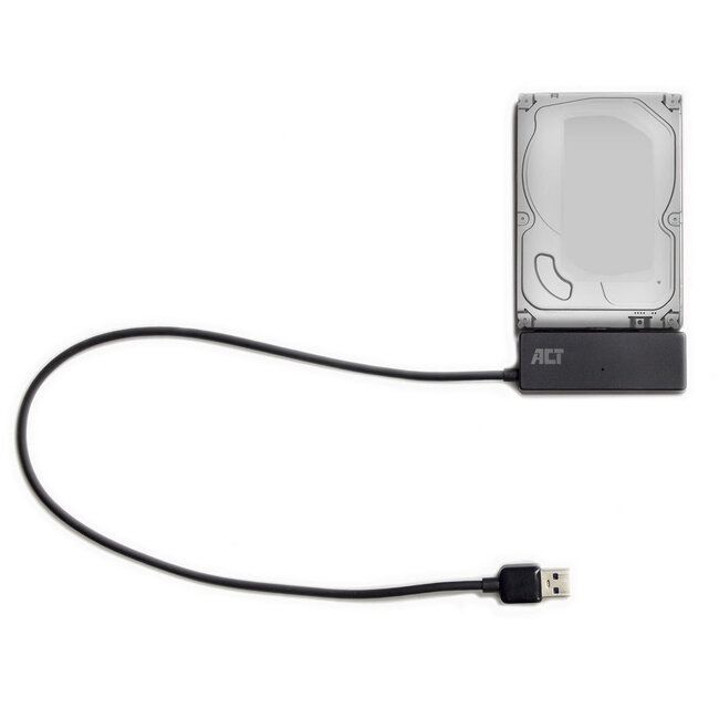 ACT USB-A naar SATA adapter voor 2,5'' en 3,5'' HDD/SSD - USB3.0 (5 Gbps) / zwart