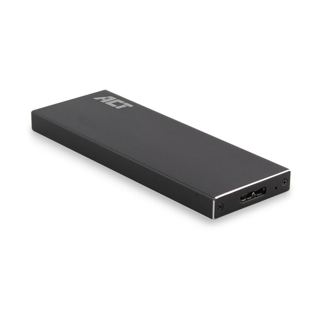 ACT externe behuizing voor M.2 SATA SSD (max. 80mm) - USB3.0 (5 Gbps) - aluminium / zwart