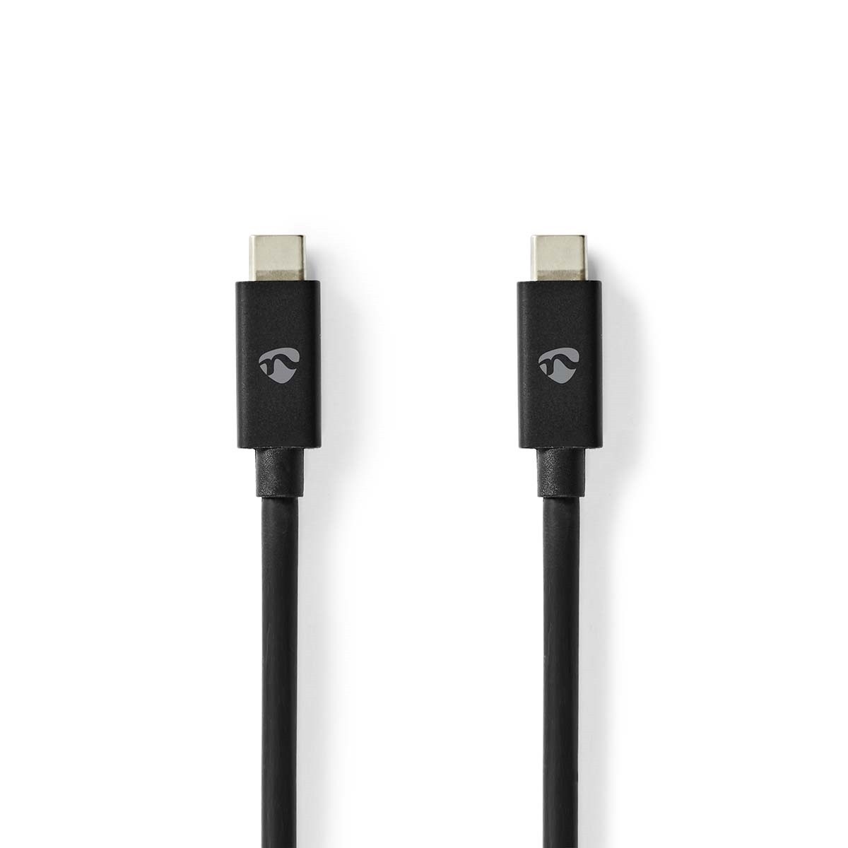 Nedis CCGB66020BK20, 2 m, USB C, USB C, USB4 Gen 2x2, 20000 Mbit/s, Cyaan