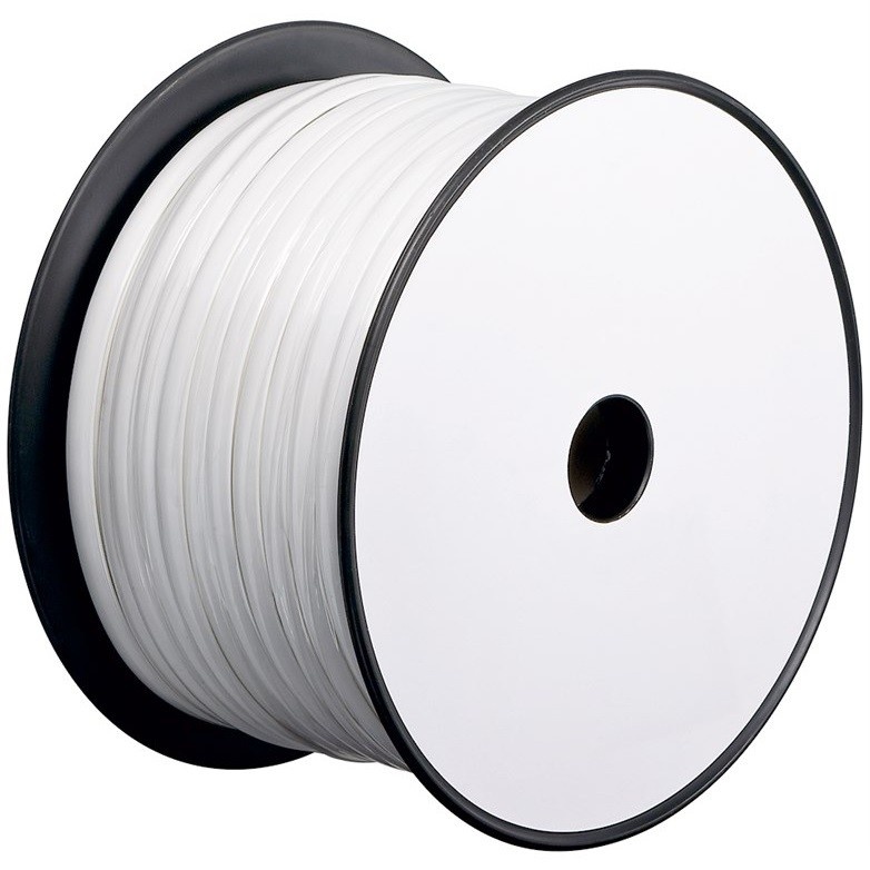 4-Aderige platte telefoonkabel 100m Wit