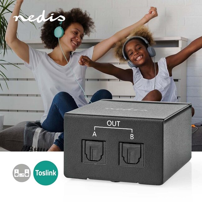 Nedis digitale optische Toslink audio splitter 1 in - 2 uit