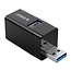 Orico mini USB hub met 3 poorten - USB2.0/USB3.0 - busgevoed / zwart