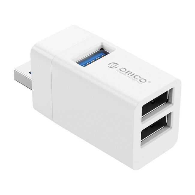 Orico mini USB hub met 3 poorten - USB2.0/USB3.0 - busgevoed / wit
