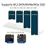 Orico Dual Protocol behuizing voor M.2 NVMe PCIe + M.2 SATA SSD (max. 80 mm) - USB3.1 / zwart