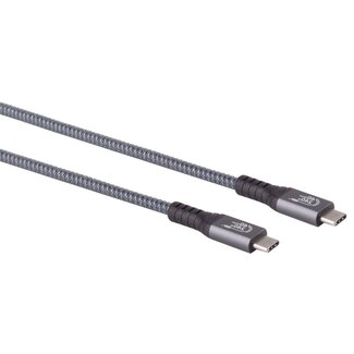S-Impuls Premium USB-C naar USB-C kabel - USB4 (tot 40 Gbit/s) - PD3.1 tot 240W - video tot 8K 60Hz / zwart - 0,25 meter