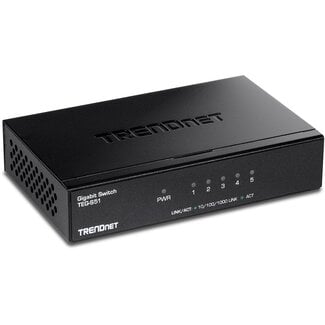 S-Impuls TRENDnet TEG-S51 Gigabit Ethernet Switch met 5 poorten / zwart