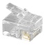 RJ12 krimp connector (6P6C) voor ronde telefoonkabel - per stuk / transparant