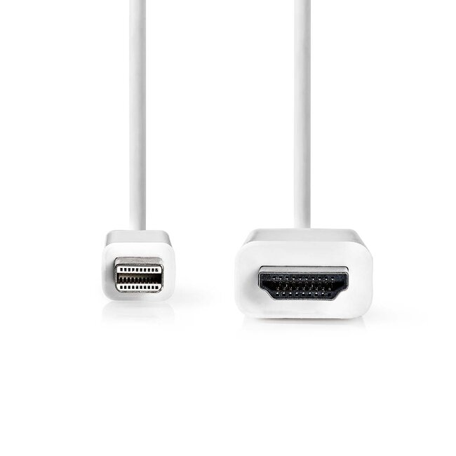 Nedis Mini DisplayPort naar HDMI kabel - DP1.2 / HDMI 1.4 (4K 30Hz) / wit - 2 meter