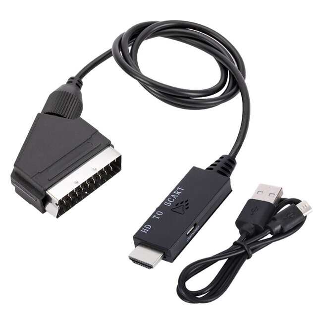 HDMI (m) naar Scart (m) converter kabel / zwart - 1 meter