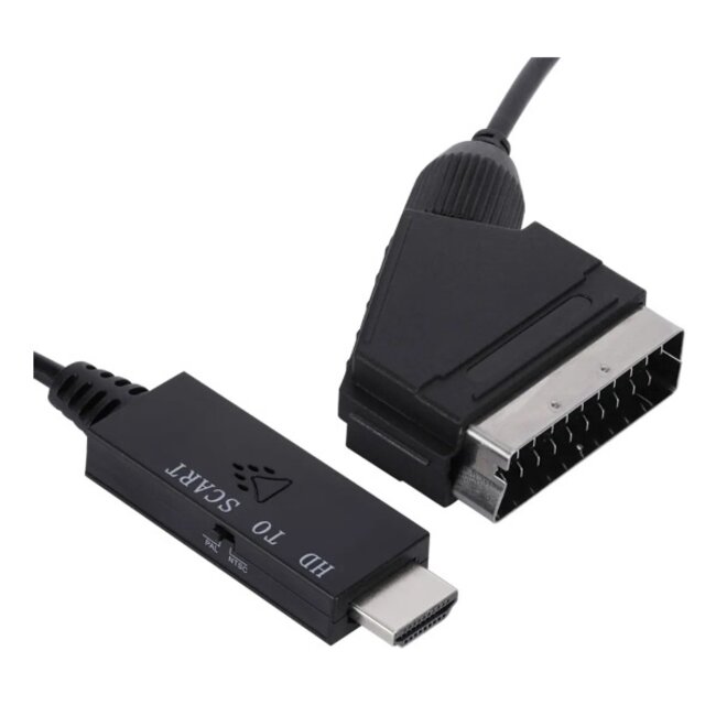 HDMI (m) naar Scart (m) converter kabel / zwart - 1 meter