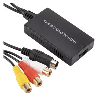 Dolphix Tulp Composiet AV & S-VHS naar HDMI converter / zwart - 0,50 meter