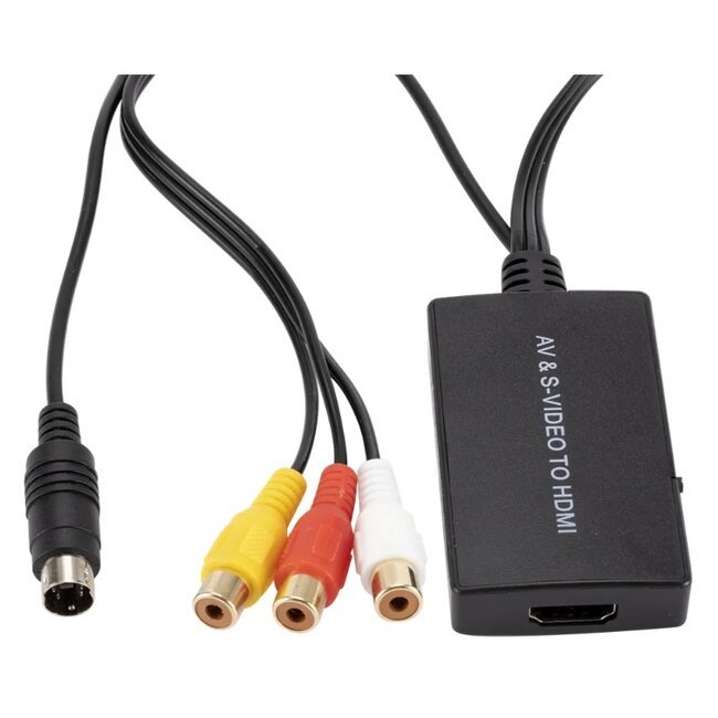 Tulp Composiet AV & S-VHS naar HDMI converter / zwart - 0,50 meter