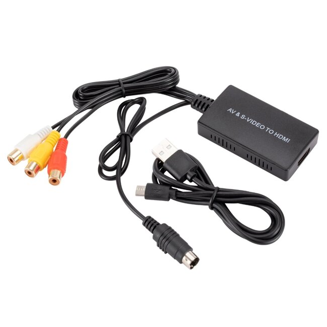Tulp Composiet AV & S-VHS naar HDMI converter / zwart - 0,50 meter