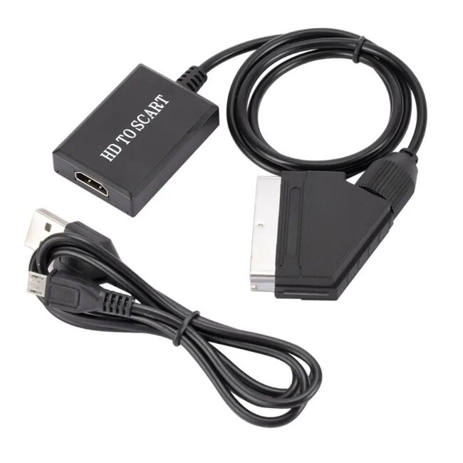 HDMI (v) naar Scart (m) converter kabel / zwart - 1 meter