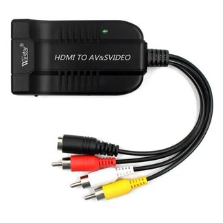 Dolphix HDMI naar Tulp composiet AV en S-VHS converter / zwart - 0,25 meter