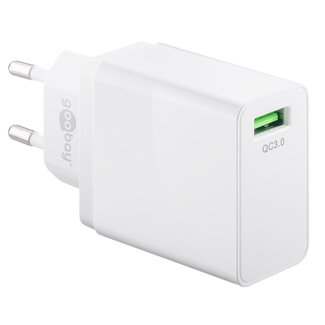 Goobay Goobay USB thuislader met 1 poort - Quick Charge 3.0 - 18W / wit