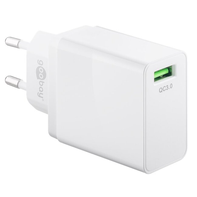 Goobay USB thuislader met 1 poort - Quick Charge 3.0 - 18W / wit