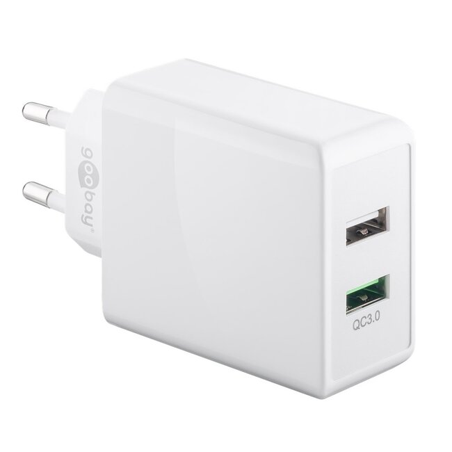 Goobay USB thuislader met 2 poorten - Quick Charge 3.0 - 28W / wit