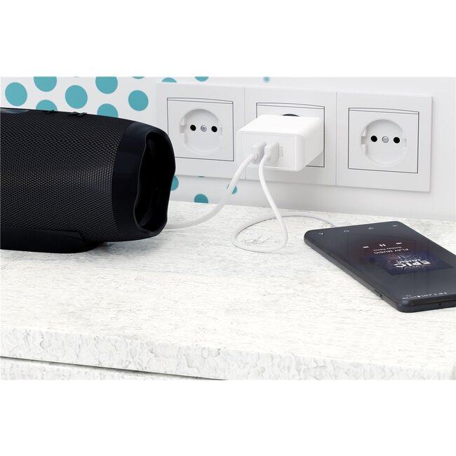 Goobay USB thuislader met 2 poorten - Quick Charge 3.0 - 28W / wit