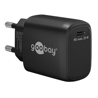Goobay Goobay thuislader met 1 USB-C PD poort - 25W / zwart