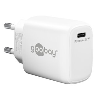 Goobay Goobay thuislader met 1 USB-C PD poort - 25W / wit