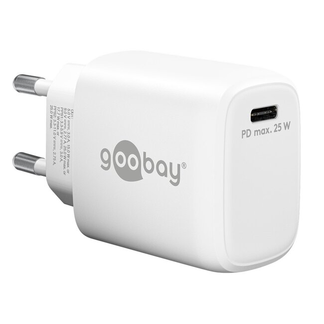 Goobay USB lader | USB-C PD | GaN | 25W | wit