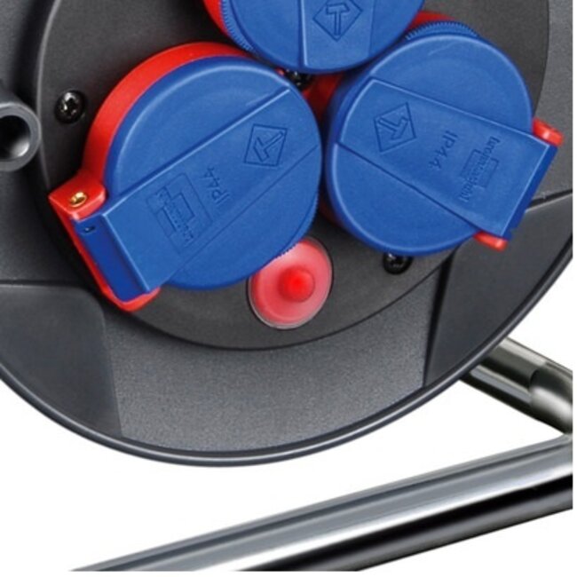 Brennenstuhl Garant IP44 Bremaxx compacte kabelhaspel met 3 contacten / zwart/blauw - 15 meter