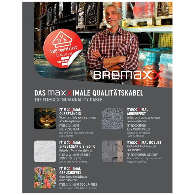 Brennenstuhl Garant IP44 Bremaxx compacte kabelhaspel met 3 contacten / zwart/blauw - 15 meter