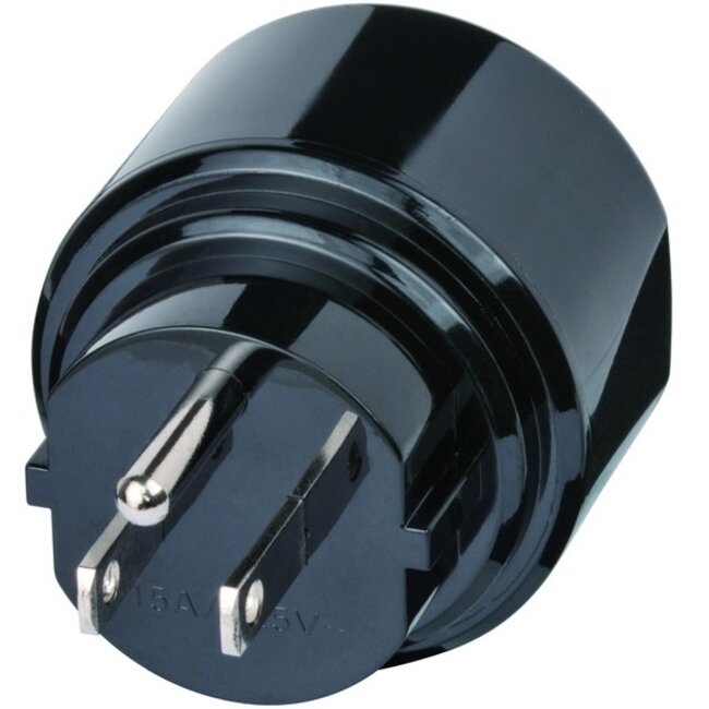 Brennenstuhl reisadapter Europa (geaard) naar Verenigde Staten en Japan (type B) / zwart