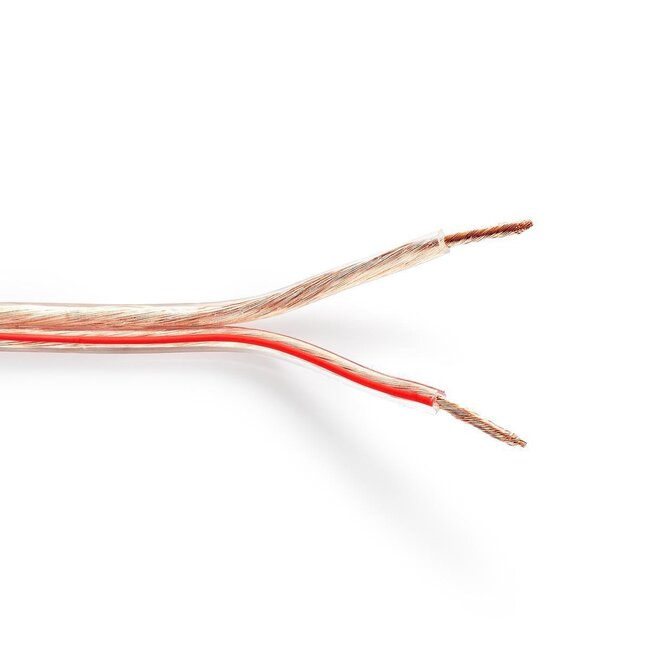 Nedis luidspreker kabel (CU koper) - 2x 2,50mm² / transparant - 1 meter