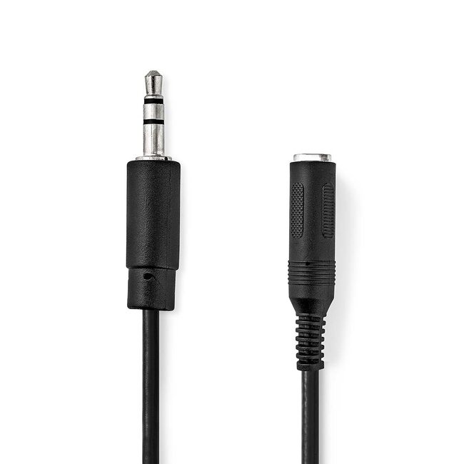 Nedis 3,5mm Jack (m) - 6,35mm Jack (v) stereo audio adapter kabel - CCS aders / zwart - 0,20 meter