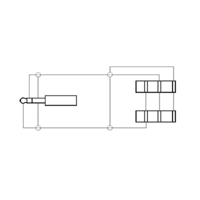 Nedis 6,35mm Jack stereo audio splitter / zwart - 0,20 meter