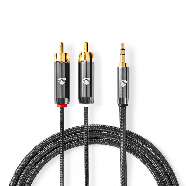 Nedis Premium 3,5mm Jack - Tulp stereo audio kabel / zwart - 5 meter