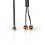 Nedis Premium 3,5mm Jack (m) - Tulp (v) stereo audio adapter kabel / zwart - 0,20 meter