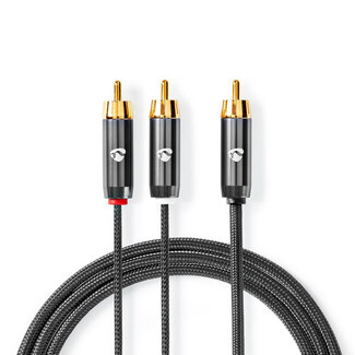 Nedis Nedis Premium Subwoofer/Tulp mono - Tulp stereo audio kabel / zwart - 3 meter