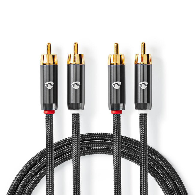 Nedis Premium Tulp stereo audio kabel / zwart - 2 meter