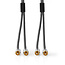 Nedis Premium Tulp stereo audio kabel / zwart - 2 meter