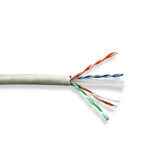 Nedis U/UTP CAT6 Gigabit netwerkkabel met vaste aders - AWG23 - LSZH / grijs - 305 meter