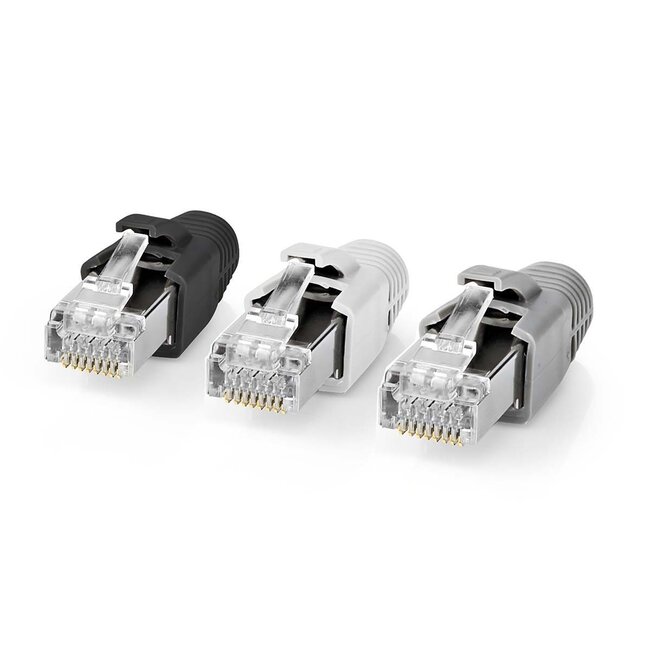 Nedis RJ45 krimp connectoren (STP) met doorsteekmontage voor CAT7 netwerkkabel (vast/flexibel) - 10 stuks (incl. huls)