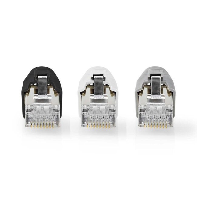 Nedis RJ45 krimp connectoren (STP) met doorsteekmontage voor CAT7 netwerkkabel (vast/flexibel) - 10 stuks (incl. huls)