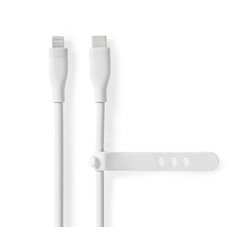 Nedis Nedis 8-pins Lightning naar USB-C siliconen kabel - USB2.0 - tot 27W / wit - 1,5 meter