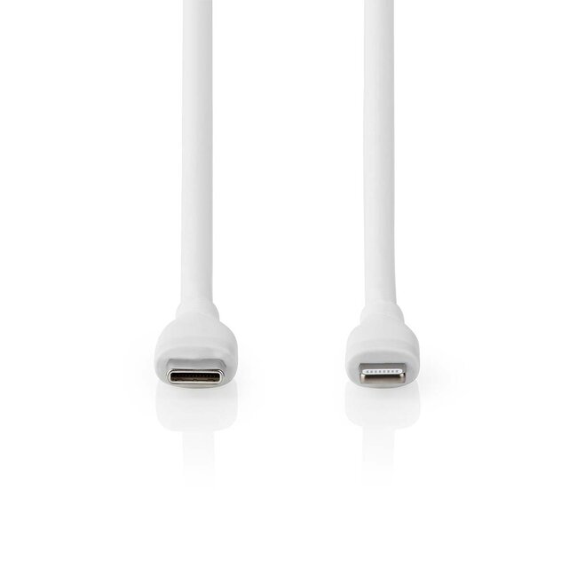Nedis 8-pins Lightning naar USB-C siliconen kabel - USB2.0 - tot 27W / wit - 1,5 meter