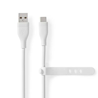Nedis Nedis USB-C naar USB-A siliconen kabel - USB2.0 - PD 15W / wit - 1,5 meter