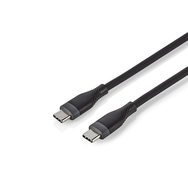 Nedis USB-C naar USB-C siliconen kabel - USB2.0 - PD 60W / zwart - 1,5 meter