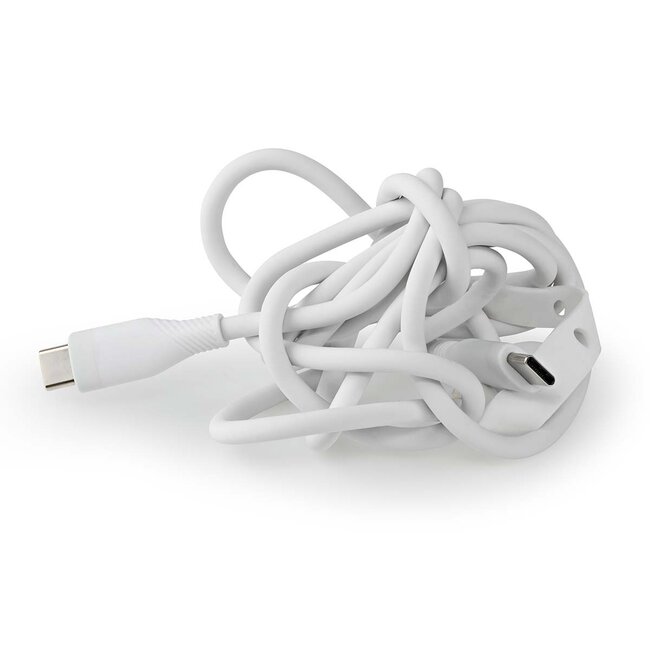 Nedis USB-C naar USB-C siliconen kabel - USB2.0 - PD 60W / wit - 1,5 meter